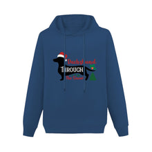 Load image into Gallery viewer, Dachshund Through The Snow Women&#39;s Cotton Fleece Hoodie Sweatshirt-Apparel-Apparel, Christmas, Dachshund, Hoodie, Sweatshirt-Navy Blue-XS-4