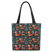 Load image into Gallery viewer, Dachshund Winter Holiday Parade Canvas Tote Bags - Set of 2-Accessories-Accessories, Bags, Dachshund-Set of 2-3