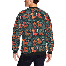 Load image into Gallery viewer, Dachshund Winter Holiday Parade Christmas Fuzzy Sweatshirt for Men-Apparel-Apparel, Christmas, Dachshund, Dog Dad Gifts, Sweatshirt-2