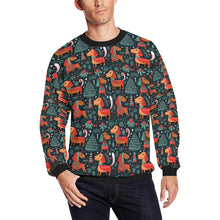 Load image into Gallery viewer, Dachshund Winter Holiday Parade Christmas Fuzzy Sweatshirt for Men-Apparel-Apparel, Christmas, Dachshund, Dog Dad Gifts, Sweatshirt-S-1