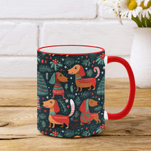 Load image into Gallery viewer, Dachshund Winter Holiday Parade Christmas Mug-2