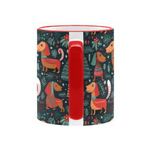 Load image into Gallery viewer, Dachshund Winter Holiday Parade Christmas Mug-6