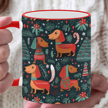 Load image into Gallery viewer, Dachshund Winter Holiday Parade Christmas Mug-White3-ONE SIZE-1