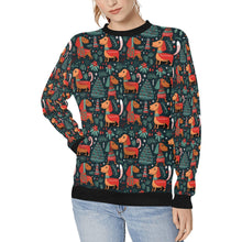 Load image into Gallery viewer, Dachshund Winter Holiday Parade Sweatshirt for Women-Apparel-Apparel, Christmas, Dachshund, Dog Mom Gifts, Sweatshirt-1