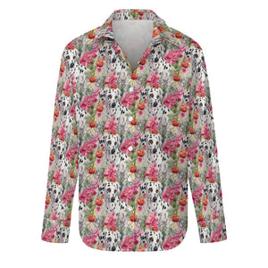 Dalmatian in Bloom Women's Shirt - 2 Designs-Apparel-Apparel, Dalmatian, Shirt-Zoom In - Bigger Flowers-S-8
