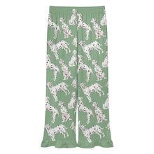 Load image into Gallery viewer, Dalmatian Pajama Pants for Women - Ruffle Hem Design - Watercolor Celebration Dalmatians-Pajamas-Apparel,Dalmatian,Dog Mom Gifts,Pajamas-15