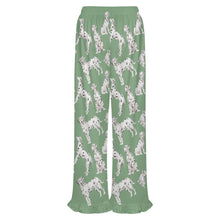 Load image into Gallery viewer, Dalmatian Pajama Pants for Women - Ruffle Hem Design - Watercolor Celebration Dalmatians-Pajamas-Apparel,Dalmatian,Dog Mom Gifts,Pajamas-16