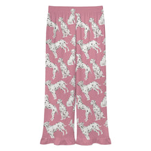 Load image into Gallery viewer, Dalmatian Pajama Pants for Women - Ruffle Hem Design - Watercolor Celebration Dalmatians-Pajamas-Apparel,Dalmatian,Dog Mom Gifts,Pajamas-19