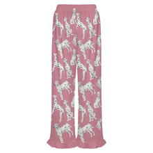 Load image into Gallery viewer, Dalmatian Pajama Pants for Women - Ruffle Hem Design - Watercolor Celebration Dalmatians-Pajamas-Apparel,Dalmatian,Dog Mom Gifts,Pajamas-20