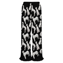 Load image into Gallery viewer, Dalmatian Pajama Pants for Women - Ruffle Hem Design - Watercolor Celebration Dalmatians-Pajamas-Apparel,Dalmatian,Dog Mom Gifts,Pajamas-6