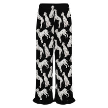 Load image into Gallery viewer, Dalmatian Pajama Pants for Women - Ruffle Hem Design - Watercolor Celebration Dalmatians-Pajamas-Apparel,Dalmatian,Dog Mom Gifts,Pajamas-8