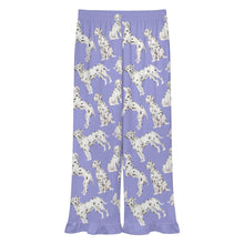 Load image into Gallery viewer, Dalmatian Pajama Pants for Women - Ruffle Hem Design - Watercolor Celebration Dalmatians-Pajamas-Apparel,Dalmatian,Dog Mom Gifts,Pajamas-10