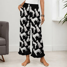 Load image into Gallery viewer, Dalmatian Pajama Pants for Women - Ruffle Hem Design - Watercolor Celebration Dalmatians-Pajamas-Apparel,Dalmatian,Dog Mom Gifts,Pajamas-7