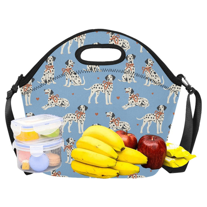 Dalmatians in Holiday Ribbons Neoprene Lunch Bag-18
