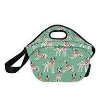 Load image into Gallery viewer, Dalmatians in Holiday Ribbons Neoprene Lunch Bag-30