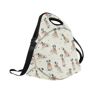 Dalmatians in Holiday Ribbons Neoprene Lunch Bag-5