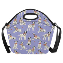 Load image into Gallery viewer, Dalmatians in Holiday Ribbons Neoprene Lunch Bag-CornflowerBlue-ONESIZE-31