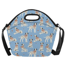 Load image into Gallery viewer, Dalmatians in Holiday Ribbons Neoprene Lunch Bag-LightSkyBlue-ONESIZE-16