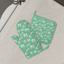 Load image into Gallery viewer, Dalmatians in Holiday Ribbons Oven Mitts and Pot Holder Set-Kitchen Decor-Accessories,Dalmatian,Dog Mom Gifts-15