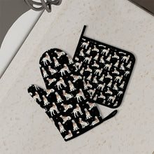 Load image into Gallery viewer, Dalmatians in Holiday Ribbons Oven Mitts and Pot Holder Set-Kitchen Decor-Accessories,Dalmatian,Dog Mom Gifts-3