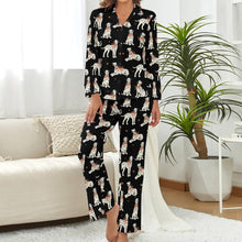 Load image into Gallery viewer, Dalmatians in Holiday Ribbons Pajamas Set for Women-Pajamas-Apparel, Christmas, Dalmatian, Dog Mom Gifts, Pajamas-2