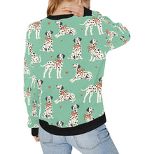 Load image into Gallery viewer, Dalmatians in Holiday Ribbons Sweatshirt for Women-35