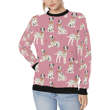 Load image into Gallery viewer, Dalmatians in Holiday Ribbons Sweatshirt for Women-Dusty Pink-XS-7