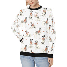 Load image into Gallery viewer, Dalmatians in Holiday Ribbons Sweatshirt for Women-Ivory White-XS-1