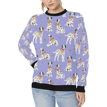 Load image into Gallery viewer, Dalmatians in Holiday Ribbons Sweatshirt for Women-Lavender Purple-XS-23
