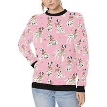 Load image into Gallery viewer, Dalmatians in Holiday Ribbons Sweatshirt for Women-Light Pink-XS-3