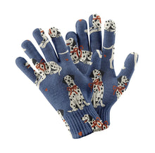 Load image into Gallery viewer, Dalmatians in Holiday Ribbons Touch Screen Gloves-Accessories-Accessories, Dog Dad Gifts, Dog Mom Gifts, Gloves-10