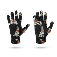 Load image into Gallery viewer, Dalmatians in Holiday Ribbons Touch Screen Gloves-Accessories-Accessories, Dog Dad Gifts, Dog Mom Gifts, Gloves-13