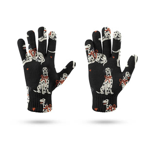 Dalmatians in Holiday Ribbons Touch Screen Gloves-Accessories-Accessories, Dog Dad Gifts, Dog Mom Gifts, Gloves-13