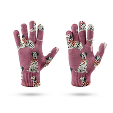 Load image into Gallery viewer, Dalmatians in Holiday Ribbons Touch Screen Gloves-Accessories-Accessories, Dog Dad Gifts, Dog Mom Gifts, Gloves-7