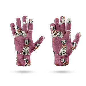 Dalmatians in Holiday Ribbons Touch Screen Gloves-Accessories-Accessories, Dog Dad Gifts, Dog Mom Gifts, Gloves-7