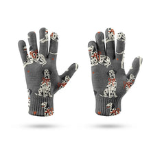 Load image into Gallery viewer, Dalmatians in Holiday Ribbons Touch Screen Gloves-Accessories-Accessories, Dog Dad Gifts, Dog Mom Gifts, Gloves-9