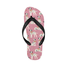 Load image into Gallery viewer, Dalmatians in Holiday Ribbons Unisex Slippers-7