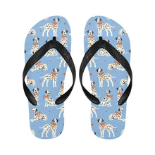 Load image into Gallery viewer, Dalmatians in Holiday Ribbons Unisex Slippers-9
