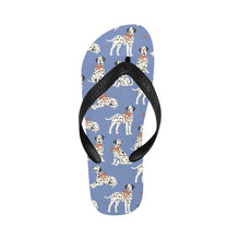 Load image into Gallery viewer, Dalmatians in Holiday Ribbons Unisex Slippers-CornflowerBlue-S-12