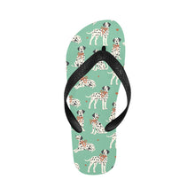 Load image into Gallery viewer, Dalmatians in Holiday Ribbons Unisex Slippers-MediumAquaMarine-S-16