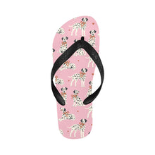 Load image into Gallery viewer, Dalmatians in Holiday Ribbons Unisex Slippers-Pink-S-4