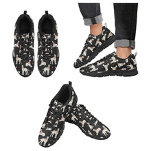 Load image into Gallery viewer, Dalmatians in Holiday Ribbons Women's Breathable Sneakers-Footwear-Dalmatian,Dog Mom Gifts,Shoes-Midnight Black-US13-9