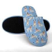 Dalmatians in Holiday Ribbons Women's Cotton Mop Slippers-Footwear-Accessories, Dalmatian, Dog Mom Gifts, Slippers-23
