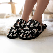 Dalmatians in Holiday Ribbons Women's Cotton Mop Slippers-Footwear-Accessories, Dalmatian, Dog Mom Gifts, Slippers-8