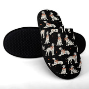Dalmatians in Holiday Ribbons Women's Cotton Mop Slippers-Footwear-Accessories, Dalmatian, Dog Mom Gifts, Slippers-11