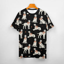 Load image into Gallery viewer, Dalmatians in Holiday Ribbons Women's Cotton T-Shirt-Apparel--42