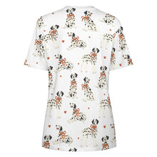 Load image into Gallery viewer, Dalmatians in Holiday Ribbons Women's Cotton T-Shirt-Apparel--8