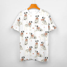 Load image into Gallery viewer, Dalmatians in Holiday Ribbons Women's Cotton T-Shirt-Apparel--2