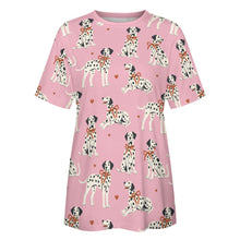 Load image into Gallery viewer, Dalmatians in Holiday Ribbons Women's Cotton T-Shirt-Apparel--6