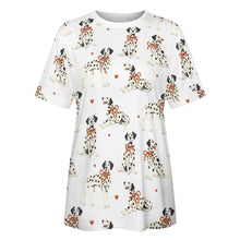 Load image into Gallery viewer, Dalmatians in Holiday Ribbons Women's Cotton T-Shirt-Apparel--3